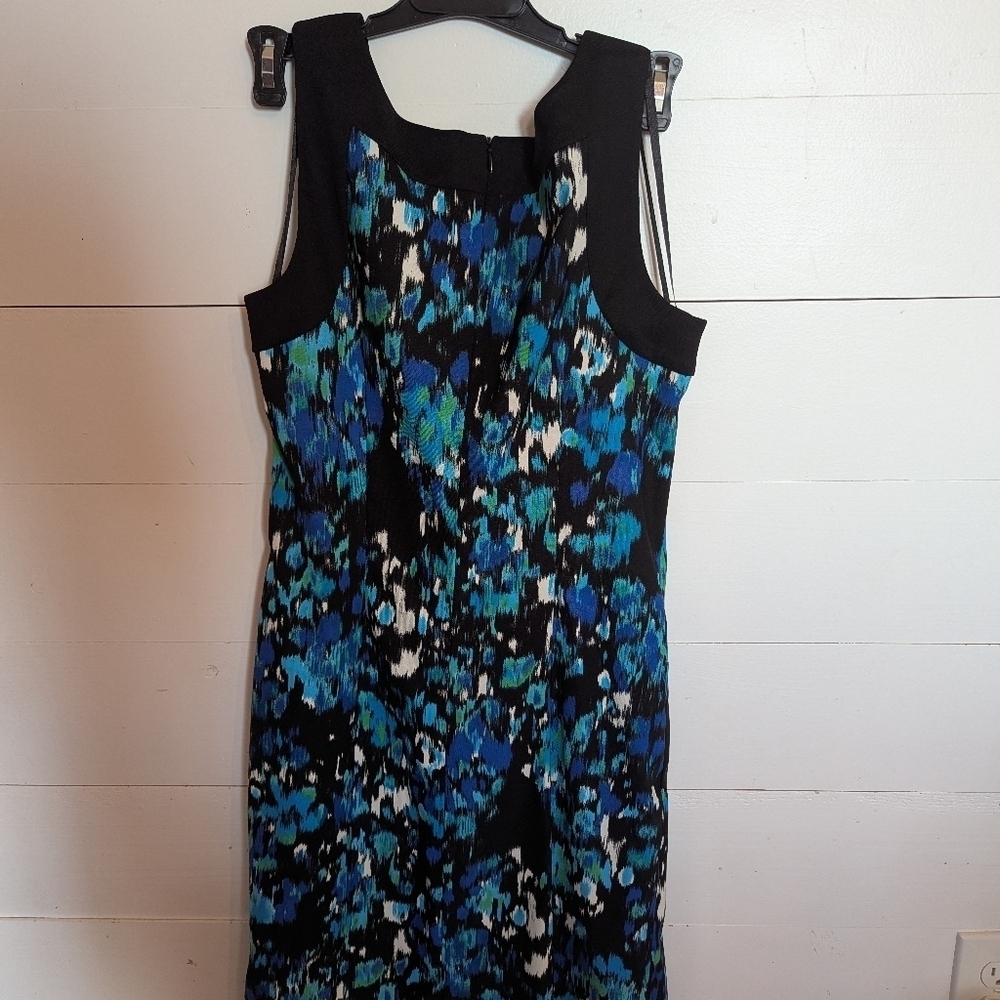 AB Studio Vibrant Blue and Black Midi Dress. Size 4. - Picture 2 of 3